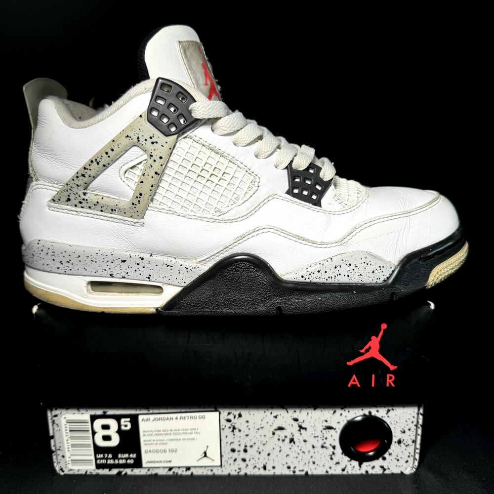 Size 8.5 - Nike Air Jordan 4 Retro OG White Cement 2016 Men's Shoes